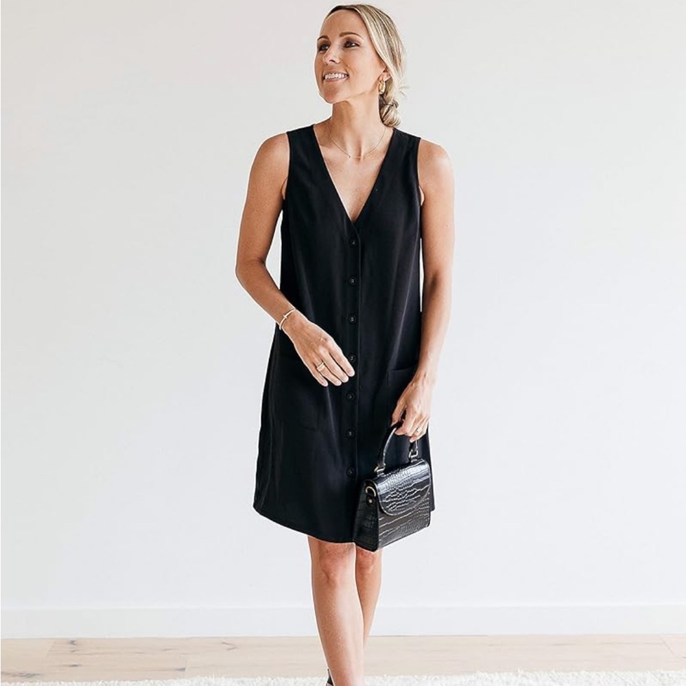Jacey Duprie black button dress